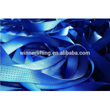 100% high tenacity polyester 50mm lifting blue webbing with 5 black line